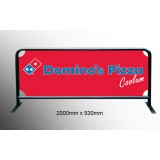 2m x 0.93m - Black Round tube Cafe Wind Barrier with print